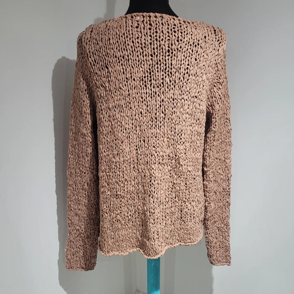 Zara Women's Open Chunky Knit Long Sleeve Sweater XS/S Beige/Pink/Tan Boho - Picture 6 of 10